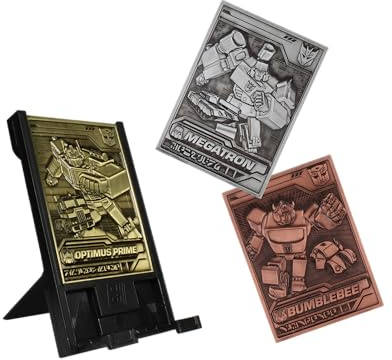 Digiplate Transformers Starter Pack - Three Collectible Metal Plates & Phone Display Stand, Digitally Interactive Gaming Collectables with Interchangeable Card Stand, Gaming Gifts & Accessories