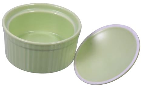 BEBEMOKO 1pièce Bol à Pudding Céramique Avec Couvercle Pour Gâteaux Crèmes Brûlées Et Desserts Multifonctionnel Et Élégant Pour Cuisine Et Restaurant Convient Au Four Et
