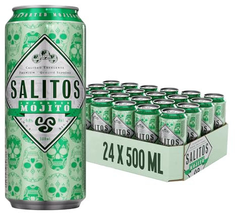 SALITOS Mojito Biermix, 24 x 0,5l Dosen Einweg, Biermischgetränk mit spritziger Limette, frischer Minze & feiner Rum-Note, erfrischender Mojito Geschmack 5,0% Vol. – authentisch kubanischer Genuss