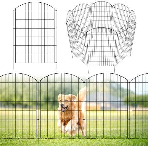 ARIFARO Metall Dekorative Gartenzaun Bogen Gesamtlänge 3,5m (101cm H x 71cm B) 5 Panels, Keine Graben Haustier Zaun Rostfrei Metall Drahtzaun Panel Grenze für Hund, Kaninchen, Hof
