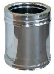 Tubo Coibentato Doppia Parete in Lana di Roccia - in Acciaio Inox AISI 304 BA SP. 5/10 – per Camini -Lunghezza 250 mm – Diametro 200-250mm