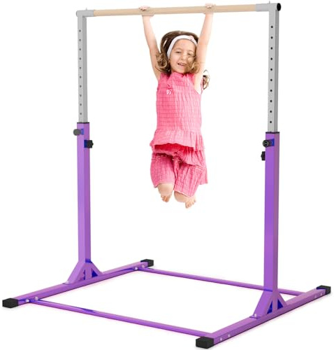 Oneofics Gymnastics Bar, 3ft -5ft Adjustable Heights Horizontal Kip Bar