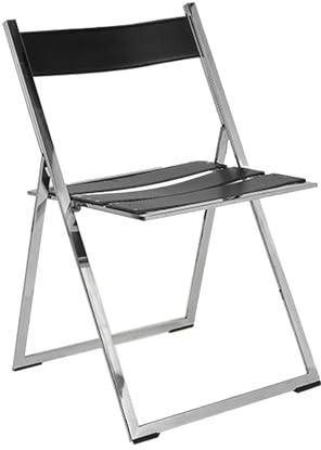 Sedie da Giardino Pieghevoli, Sgabelli Decorativi in Metallo Portatile, Facile da Riporre, per Interni ed Esterni, per Casa, Ufficio, Feste, Resistente e Facile da Pulire(Black)