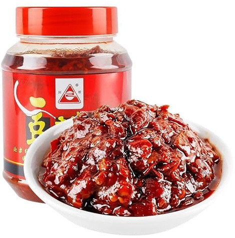 Authentic Sichuan broad bean paste,Black Bean Sauce,Condiments, Red oil spicy, Seasonings,Cooking Sauces & Pastes (1can)