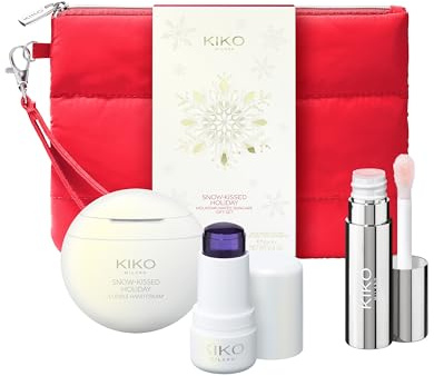 KIKO Milano Snow-Kissed Holiday Mountain Mates Skincare Gift Set, Coffret Cadeau Soins De La Peau : Crème Pour Les Mains, Stick Pour Le Visage Spf 50 Et Masque Pour Les Lèvres