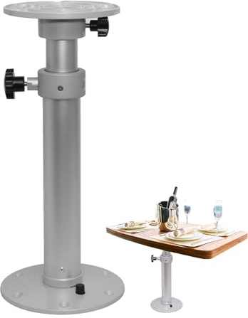Generisch Pied de table réglable pour bateau - Support de table réglable - Support de pied de table et de socle - Socle de table élévateur à fermeture éclair - Socle de table pour bateau