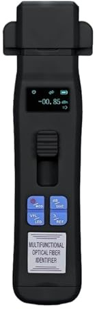 Fiber Meter, Identificatore di fibra ottica attivo ricaricabile AUA-C607/C605 Tester for cavi in ​​fibra in tensione Strumento FTTH OFI OPM/VFL/LED integrati(Black AUA-C607)