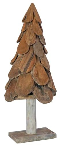 vidaXL Árbol de Navidad Marrón 91 cm Madera de Teca Maciza