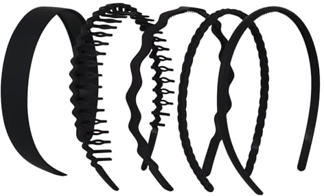 Cinta Para El Pelo Con Dientes Accesorios Antideslizantes Para La Cabeza | 5 Piezas Diadema Flexible Con Dientes para Chicas Adolescentes Ejercicio Yoga