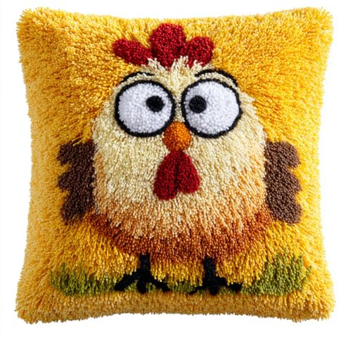 Henypt Kit Cuscino con Gancio di Chiusura Pollo animale Kits per Realizzare Cuscini fai da te all'uncinetto Knitting Kit Crochet