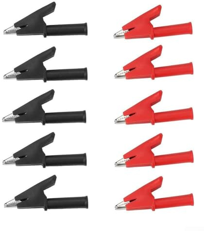 Pinze a coccodrillo ad alte prestazioni, completamente isolate, 30 A/2000 V, adatte per collegamenti elettrici rapidi
