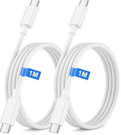 USB C till USB C-laddningskabel, 1 m 2-pack 60 W Typ C till Typ C Snabb laddningskabel USB C Snabb laddningskabel för iPhone 17/16/15 Pro Max, iPad Pro/Air/Mini, Samsung, Pixel