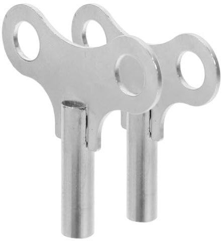 Mipcase 2 Stück Aufziehschlüssel für Mechanische Standuhren aus Stahl mit Ergonomischem Griff Präziser Uhrwerk Schlüssel für Wanduhren und Pendeluhren Geräuschlos Tragbar