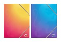 OXFORD Lot de 2 Porte-vues avec élastique School Life Fusion A4 80 vues / 40 pochettes, couverture polypro Coloris Assortis Sunset Glow et Mystic Blue