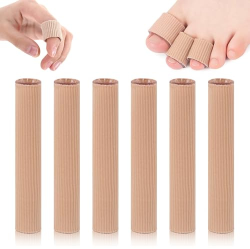 6 Pezzi Manicotti per Dita Dei Piedi,Copri Dita in Gel Tagliabile,Protezione Dita Piedi in Silicone Tagliabile,Salva Punte e Proteggi Dita, Protezione Dita Piedi per Prevenire Vesciche (15 * 1.5 cm)