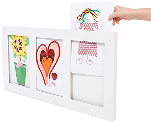 Articulate Gallery Triple Children's Artwork Frame, Fits Three 9 x 12’’ artwork, an award-winning slot sided picture frame for the instant display of 2D and 3D children’s artwork