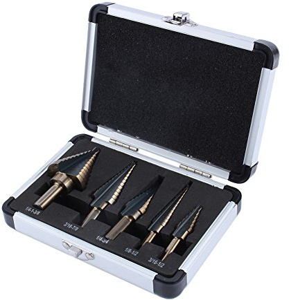 5 Pcs Broca Escalonada Cobalt Múltiples Orificios Profesional 50 Tamaños Acero Paso Taladro Cono HSS Acero Alta Velocidad Paso Broca Herramientas Caja Aluminio Agujero Cortadoras