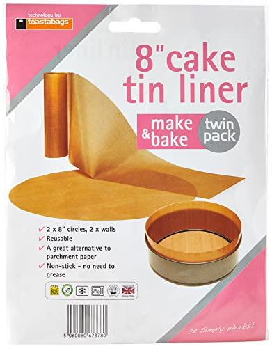 Toastabags Cake Tin Liner 8in - 2 Pack, Gold