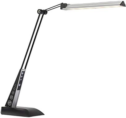 BRILLIANT Lampe Jaap LED Schreibtischleuchte schwarz/chrom | 1x 6W LED integriert, (420lm, 5500K) | Mit 3-Stufen-Touchdimmer