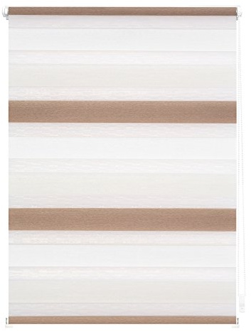 Lichtblick Doppelrollo Blickdicht ohne Bohren Creme - Weiß - Braun 70 cm x 150 cm (B x L)