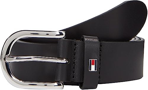 Tommy Hilfiger Damen Gürtel New Danny Belt Ledergürtel, Schwarz (Masters Black), 70 cm