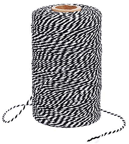 jijAcraft Bäcker Bindfäden, 200m Baumwolle Schnur, 2MM Bastelschnur Dekokordel Schnur zum für DIY, Handwerk, Geschenke Verpacken, Gartenarbeit