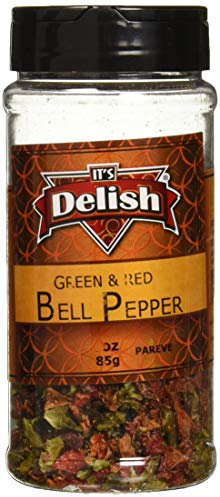 Dried Red and Green Bell Peppers Mix by It's Delish, 3 Oz. Medium Jar