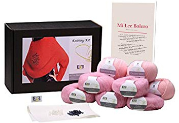 DesignEtte Mi Lee Bolero Strick-Set, Wolle, Pink, 35 x 25 x 15 cm