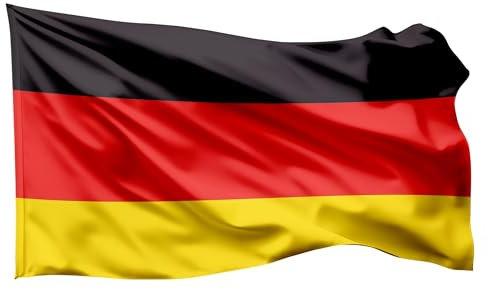 Deutschland Flagge - EM 2024 Fahne 150 * 90 cm groß - Fanartikel - strapahrzierfähiges Polyester & Metallösen (150x90 cm)