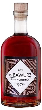 Bibawurz Blutwurz-Likör No 1 | 30% Vol. | Premium Likör für qualitativen Blutwurz Genuss | Hochwertiger Likör für besondere Anlässe | Ideale Geschenkidee |100% natürliche Zutaten | Honig/Orange