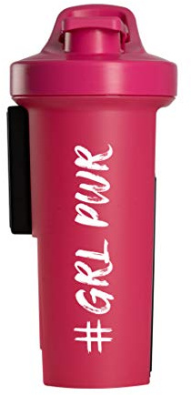 GA Shaker+® 2.0 Die 7in1 Original Trinkflasche/Wasserflasche mit Protein Shaker Funktion, 1L (#GRL PWR-Pink)