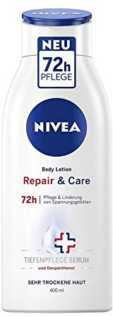 NIVEA Repair & Care Body Lotion, Körpercreme für 72h Pflege & Linderung von Spannungsgefühlen, Hautcreme mit Dexpanthenol, 400 ml