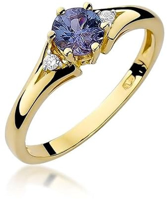 Lumari Gold - Verlobungsring Damen Ring Gold 585 Echtgold 14k Gold mit natürlichem Diamanten Damen Solitär Versprechen Ring Saphir Edelstein - Ringe Frauen - Gelbgold