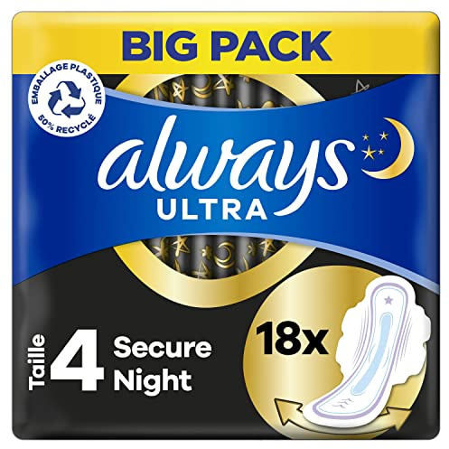 Always - Secure Night Damenbinde mit Flügeln - 18 Stücke
