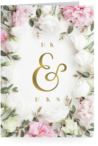 DIN A4 Grußkarte zur Hochzeit, Hochzeitskarte, Klappkarte mit Umschlag