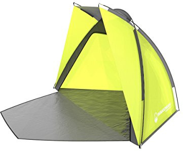 Beach Tent Sun Shelter for Shade with UV Protection, Water and Wind Resistant, Easy Set Up and Carry Bag by Wakeman Outdoors (Yellow)
