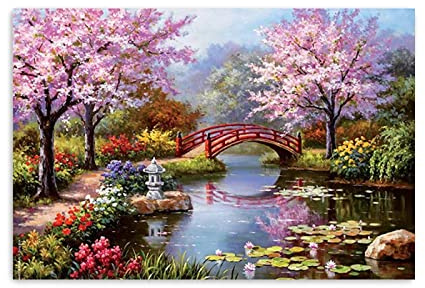 Tableau de paysage sur toile-Impression nature sur toile-paysage Toile Imprimée Peinture-Paysage de la rive du fleuve Affiches et Impressions-Tableau mural Image sur Toile 60x90cm24x35Sans cadre