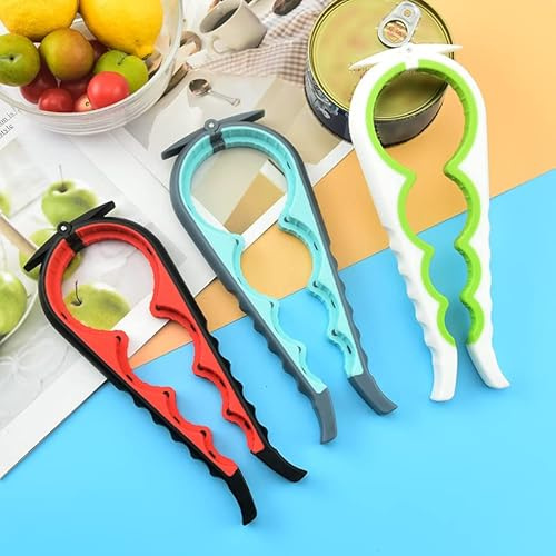 Adems Jar Opener Bottle Opener and Ring Pull Can Opener for Weak Hands, Arthritis Hands, Elderly and Children, Blue