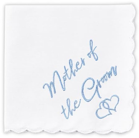 W&F GIFT Taschentuch – 30,5 x 30,5 cm – Etwas Blau für Braut am Hochzeitstag – lustiges Geschenk, Mutter des Bräutigams, 6 x 6