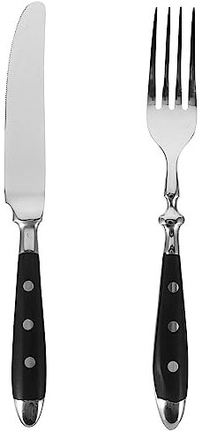 Kichvoe Couverts à Steak Acier Inoxydable Style Western Coupe-steak Pratique Fourchette Et Couteau Pour Cuisine Et Maison