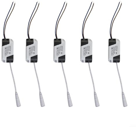 HEIBTENY 5 Stück LED Transformer Driver,8-18W / 8-24W LED trafo Konstantstrom, 24-46V DC Anschluss,Led Licht Lampe Treiber Adapter Trafo Netzteil(8-18W 5 Stück)