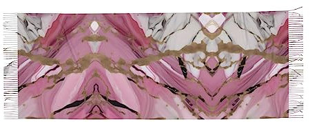 idubi Schal mit rosa und weißem Marmormuster für Männer und Frauen, Kaschmir-Schal, Winter-Schal, weich, klassisch, warm, Schwarz, Einheitsgröße, Schwarz, One size