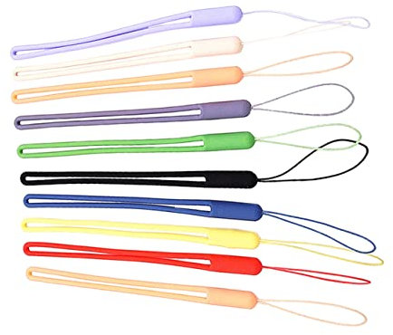 Veemoon 10pcs Mobile Phone Lanyard Silicone Phone Strap Lanyard for Camera Hanging Rope Strap Theft Prevention Random