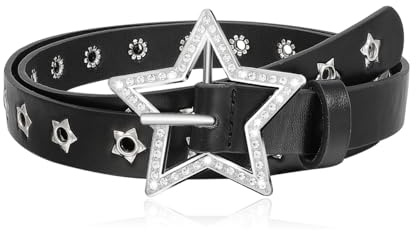 Eigso Unisex Vintage PU Leder Nietengürtel für Frauen Männer Retro 80s Y2K Taillengürtel für Frau Mann
