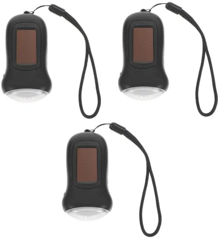 YARNOW 3 Pièces Lampe De Poche À Manivelle Lampes De Poche D'Urgence Lampe De Poche Pratique Petite Réutilisable À Énergie Solaire Lampe De