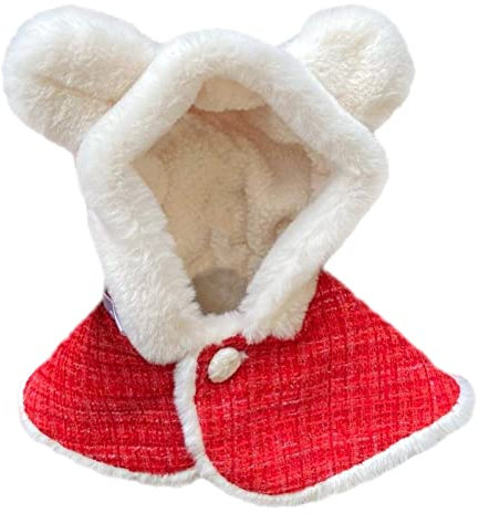 Weihnachtlicher Hundemantel mit weihnachtlichem Umhang und Ohren, Kapuzen-Lätzchen-Umhang, Weihnachts-Hunde-Kapuzenpullover, Hundebekleidung