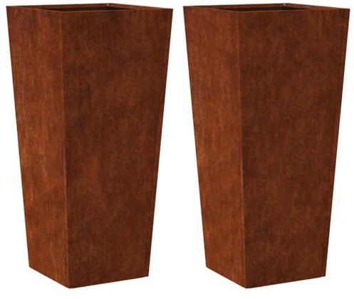 vidaXL Pflanzkübel 2 STK. 35x35x75 cm Wetterfester Stahl