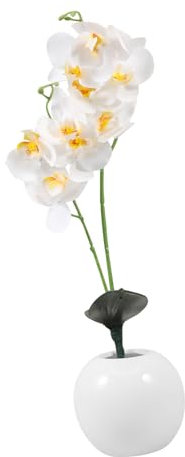 Alipis Realistische Künstliche Orchidee Bonsai Simulation Weiße Dekorative Pflanze für Zuhause