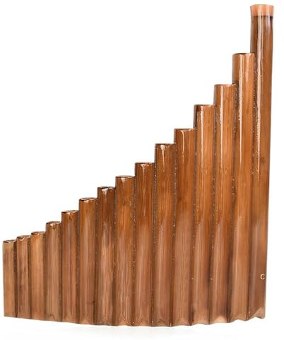 Panflöte Panflöte Für Die Rechte Hand 15 Rohre Blasinstrument Aus Natürlichem Bambus Panflöte G-Dur Mit Stangentasche