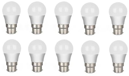 10 PCS LED Bulbs B22 Bayonet G45 5w Equivalent 40w Energy Saving Bulb Lighting No Flicker for Bedroom Living Room Home Lighting(B22 5W Warm White 3000K)